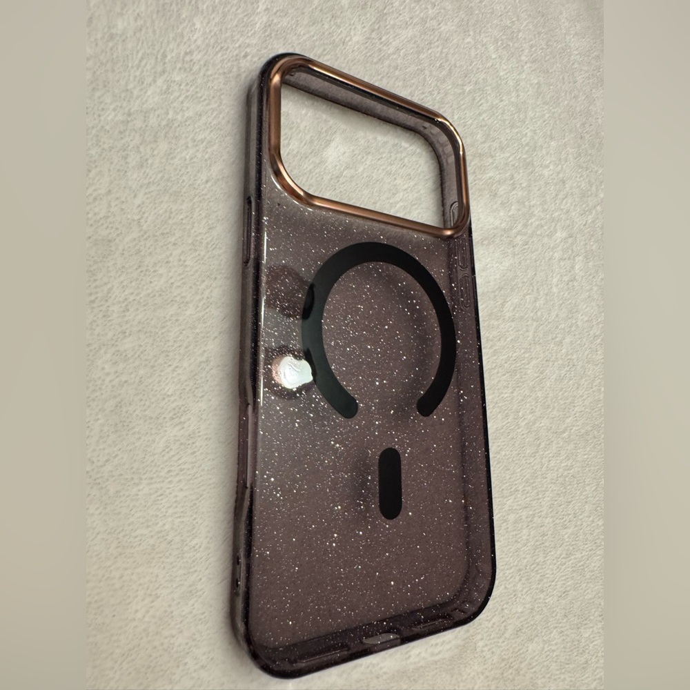 Glittery Black 17 pro max Phone Case